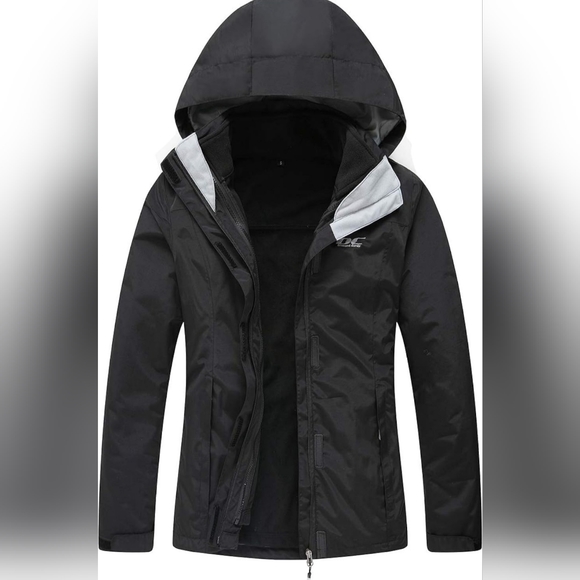 3-In- 1 Weatherproof Winter Coat. Black. Size Large. New With Tags - Picture 8 of 15